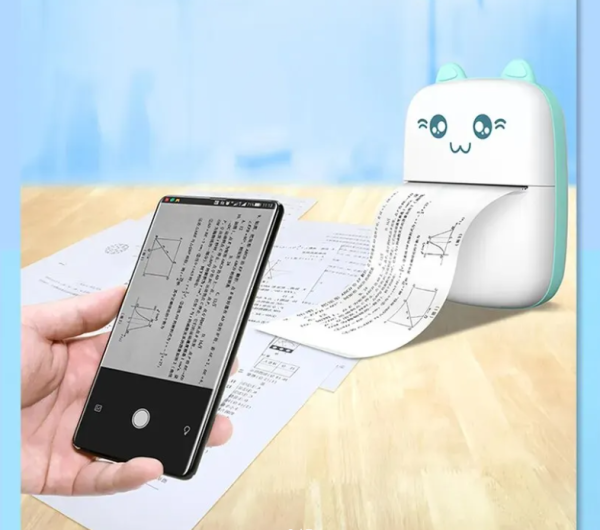 Портативный мини принтер Cat Mini Learns Printer для печати с телефона